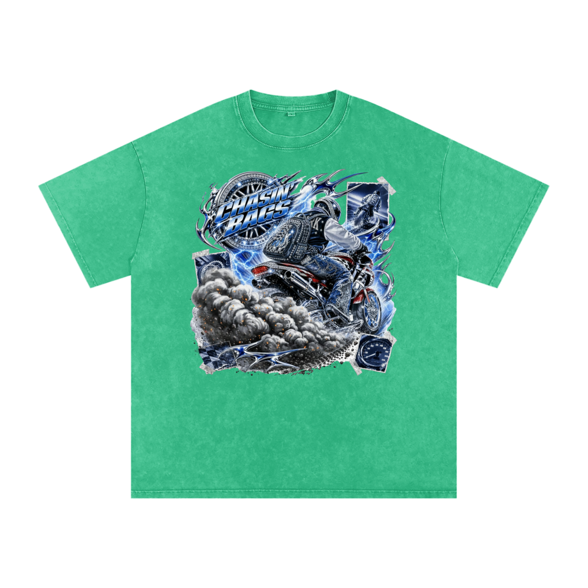 Snow Washed Oversized Cotton T-Shirt