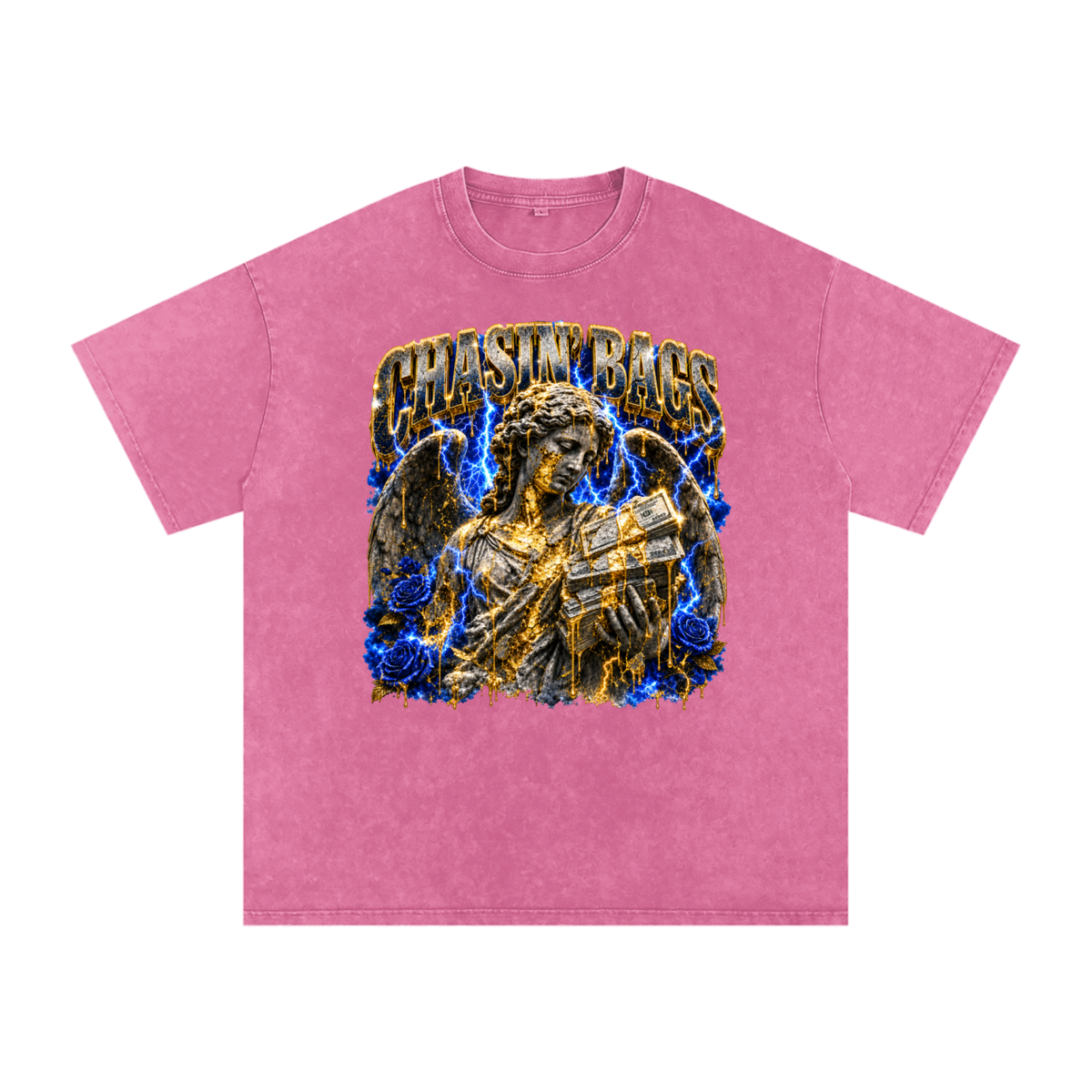 Snow Washed Oversized Cotton T-Shirt