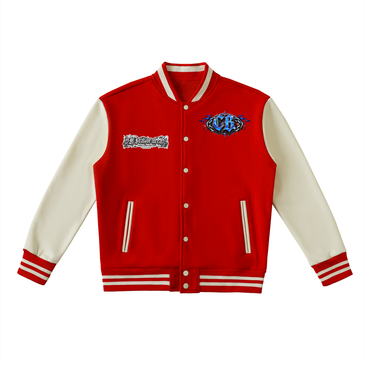 PRAYER WARRIOR on Two-Tone Fleeced Varsity Jacket