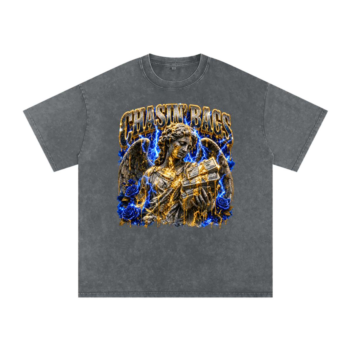 Snow Washed Oversized Cotton T-Shirt