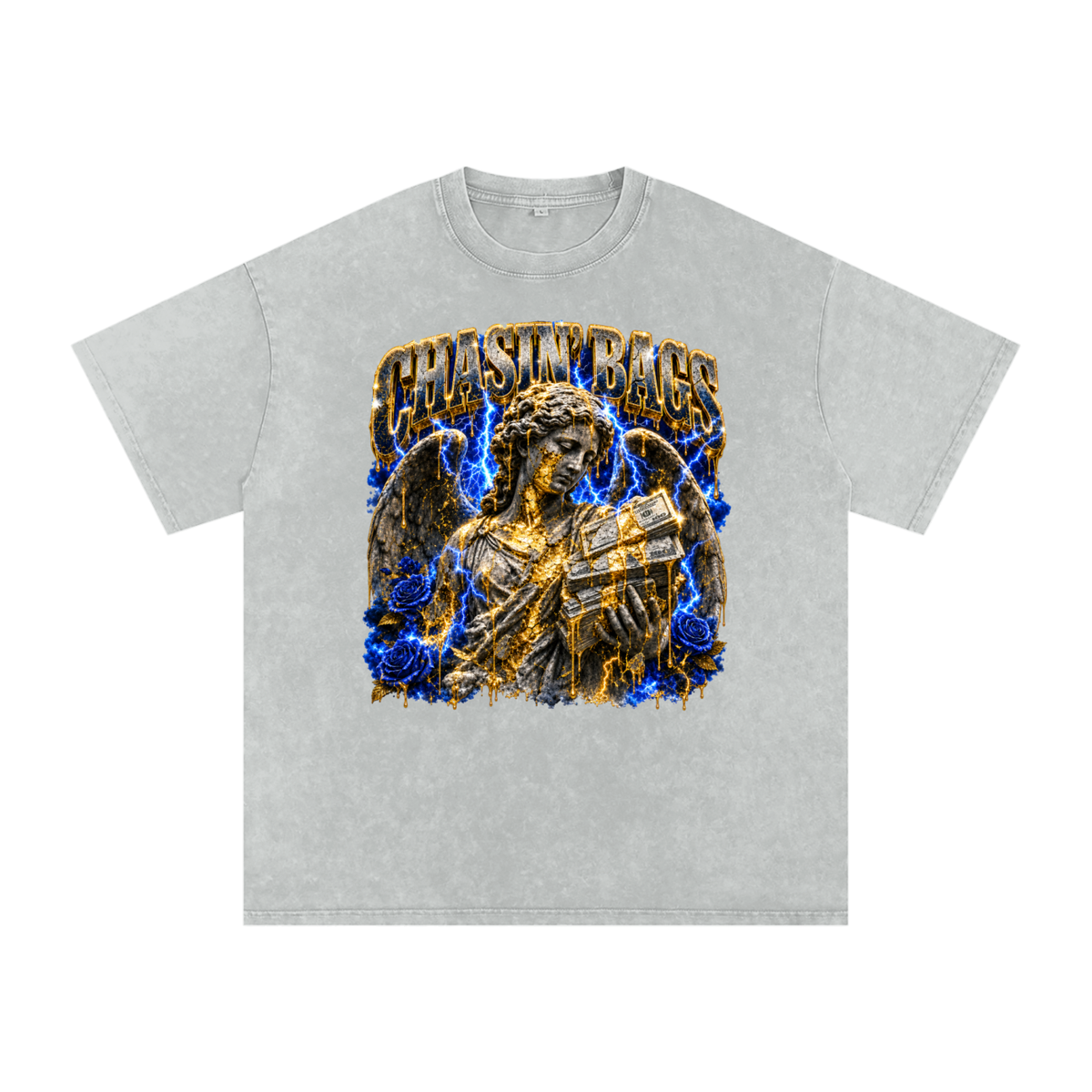 Snow Washed Oversized Cotton T-Shirt