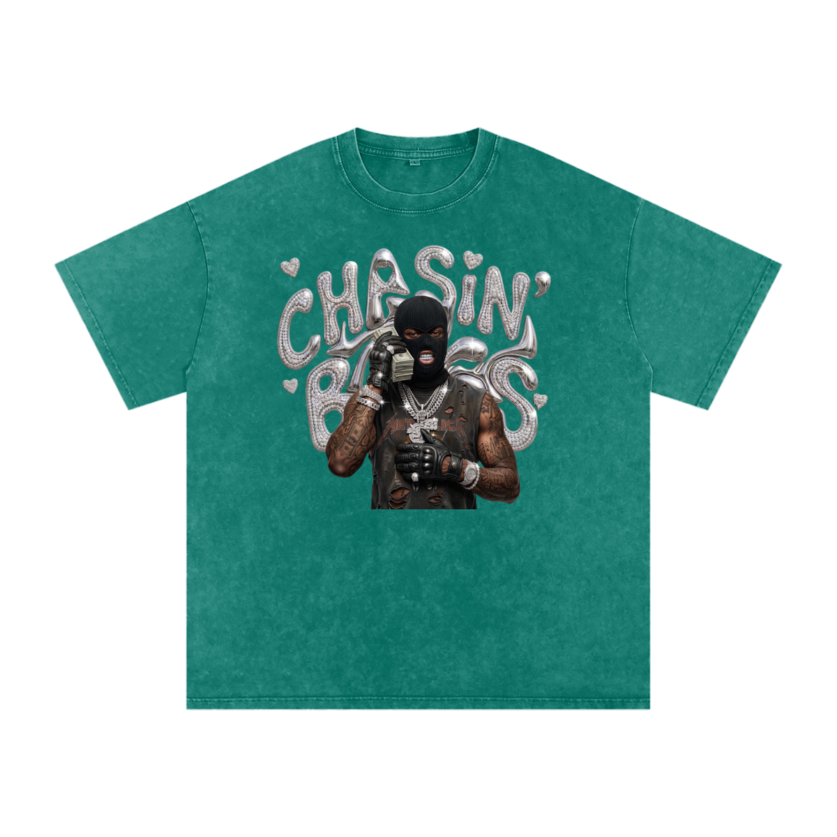 Snow Washed Oversized Cotton T-Shirt
