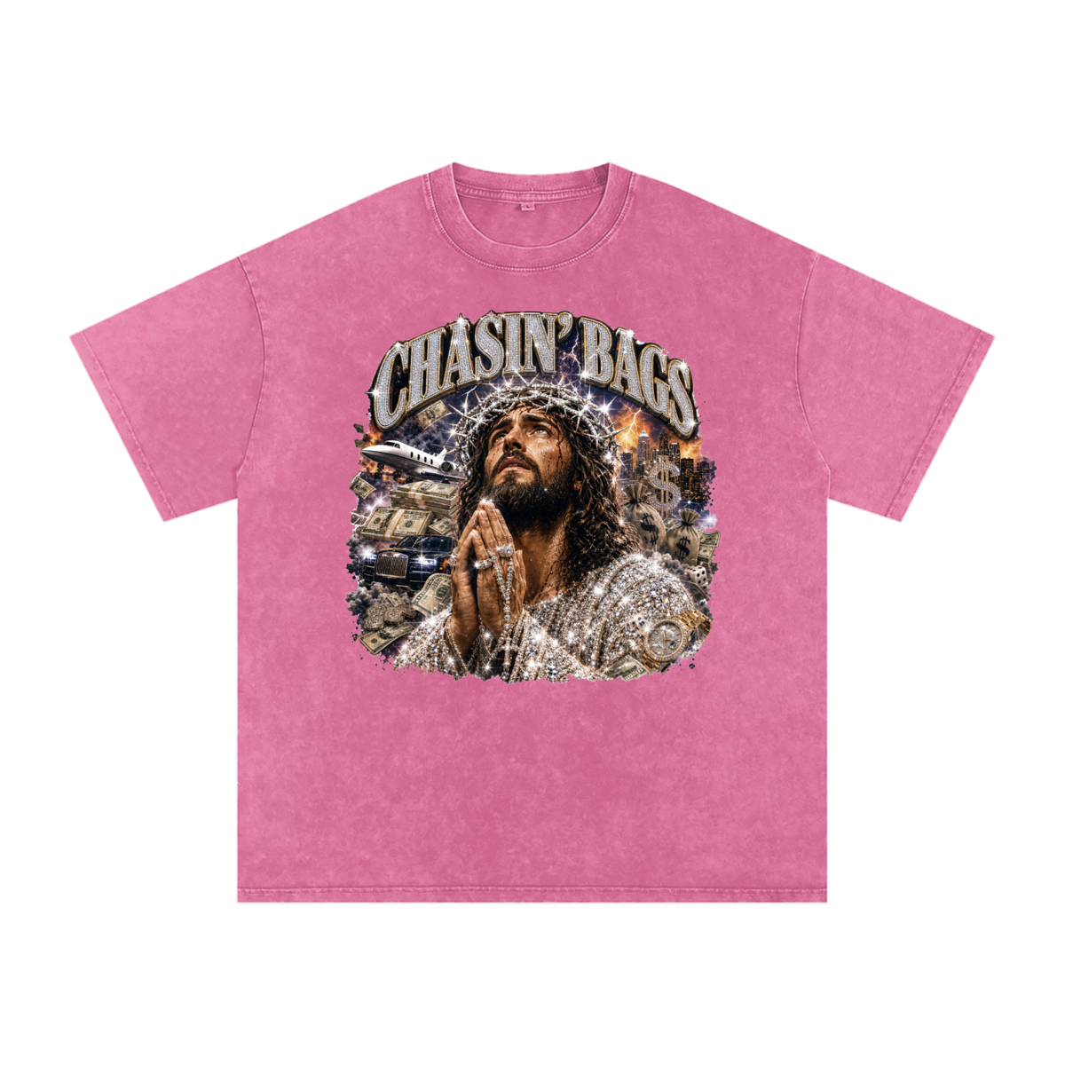 Snow Washed Oversized Cotton T-Shirt