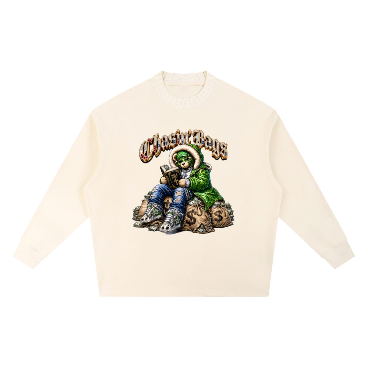 BEARY Knitted Round Neck Oversize Sweatshirt