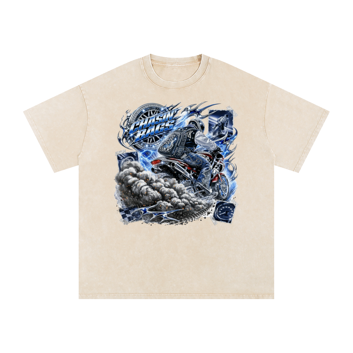 Snow Washed Oversized Cotton T-Shirt