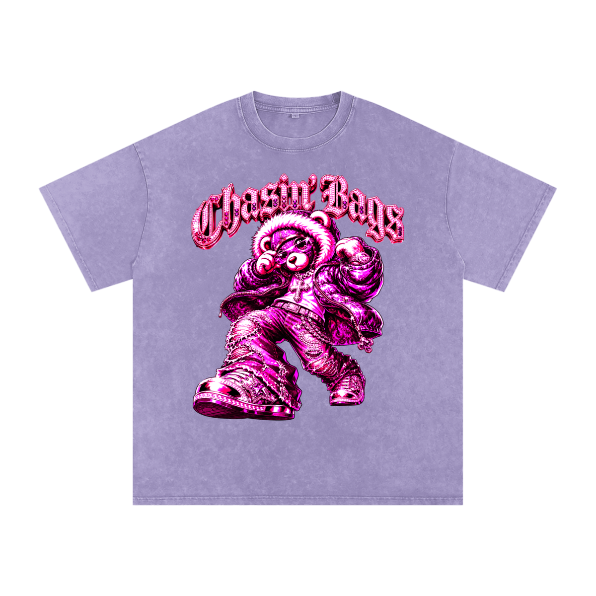 Snow Washed Oversized Cotton T-Shirt