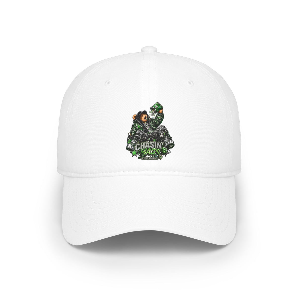 Low Profile Baseball Cap — 'Chasin' Bass' EATING Graphic Hat