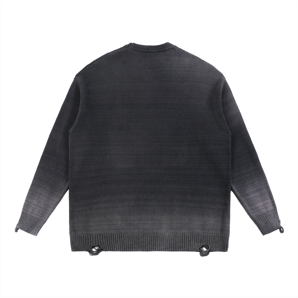 JESUS Sun Fade Distressed Ripped Crewneck sweater
