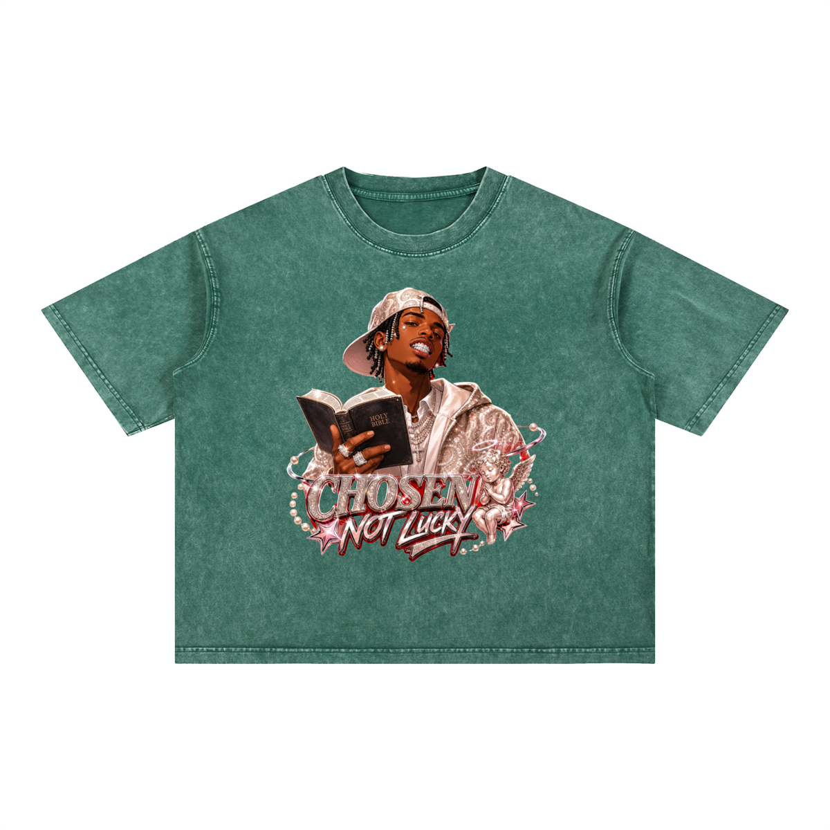 PRAY Mineral Wash Boxy Cotton T-Shirt