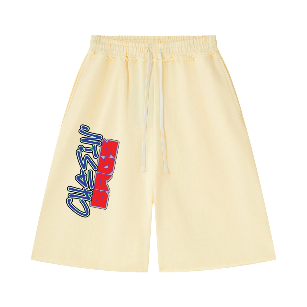 Retro icon 1 on Unisex Heavyweight Raw Edge Shorts