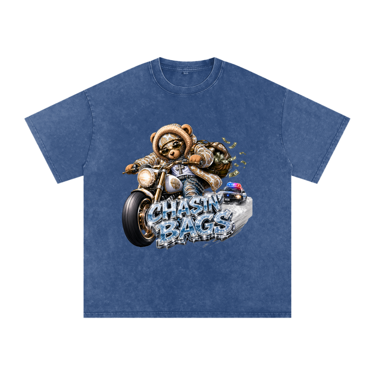 THE CHASE Snow Washed Oversized Cotton T-Shirt
