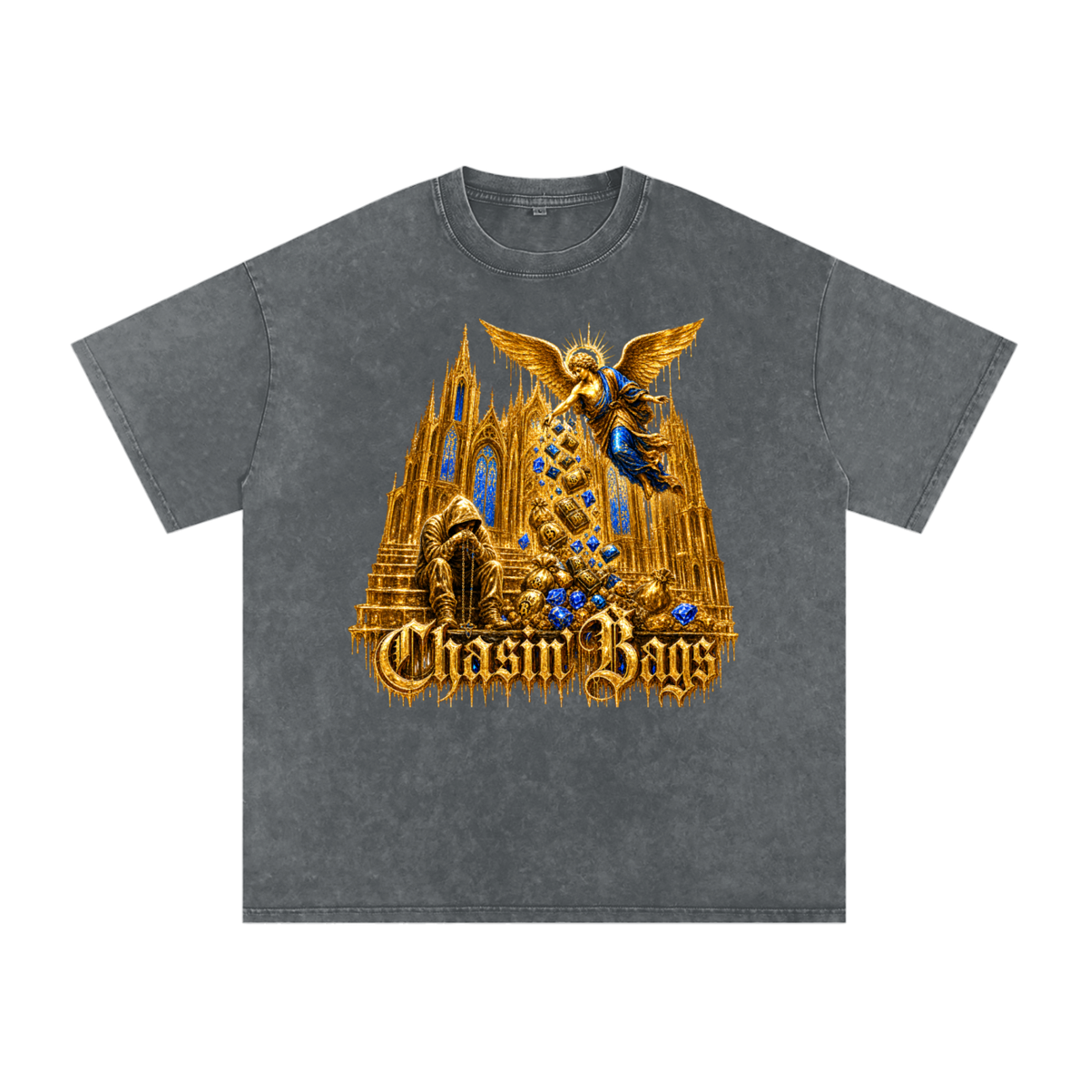 Snow Washed Oversized Cotton T-Shirt