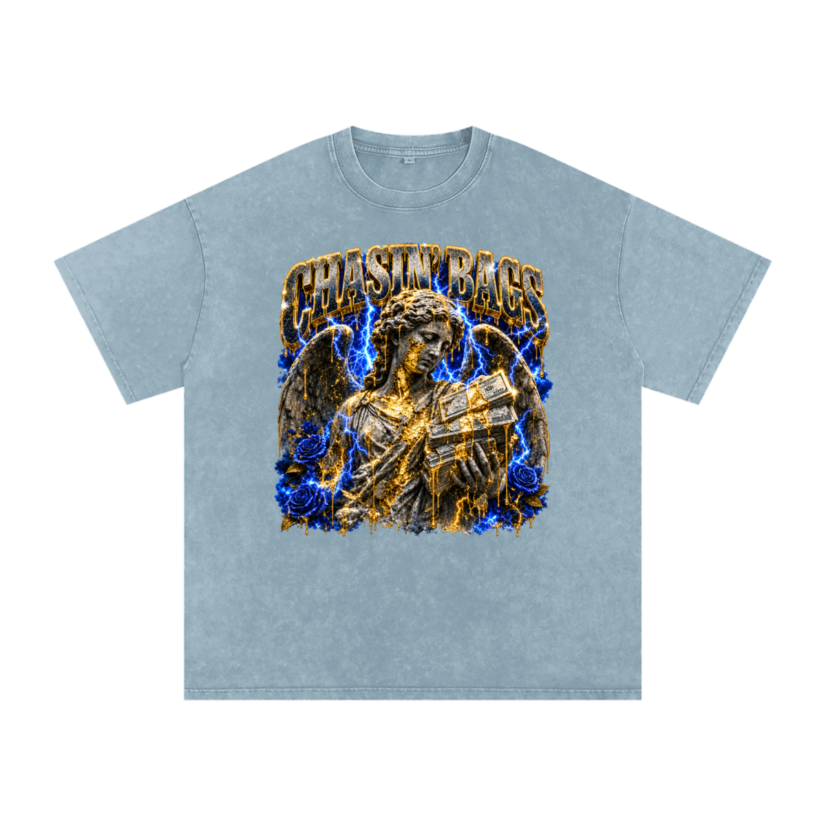Snow Washed Oversized Cotton T-Shirt