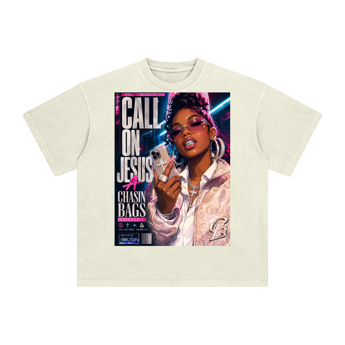 CALL ON JESUS Enzyme Washed T-Shirt