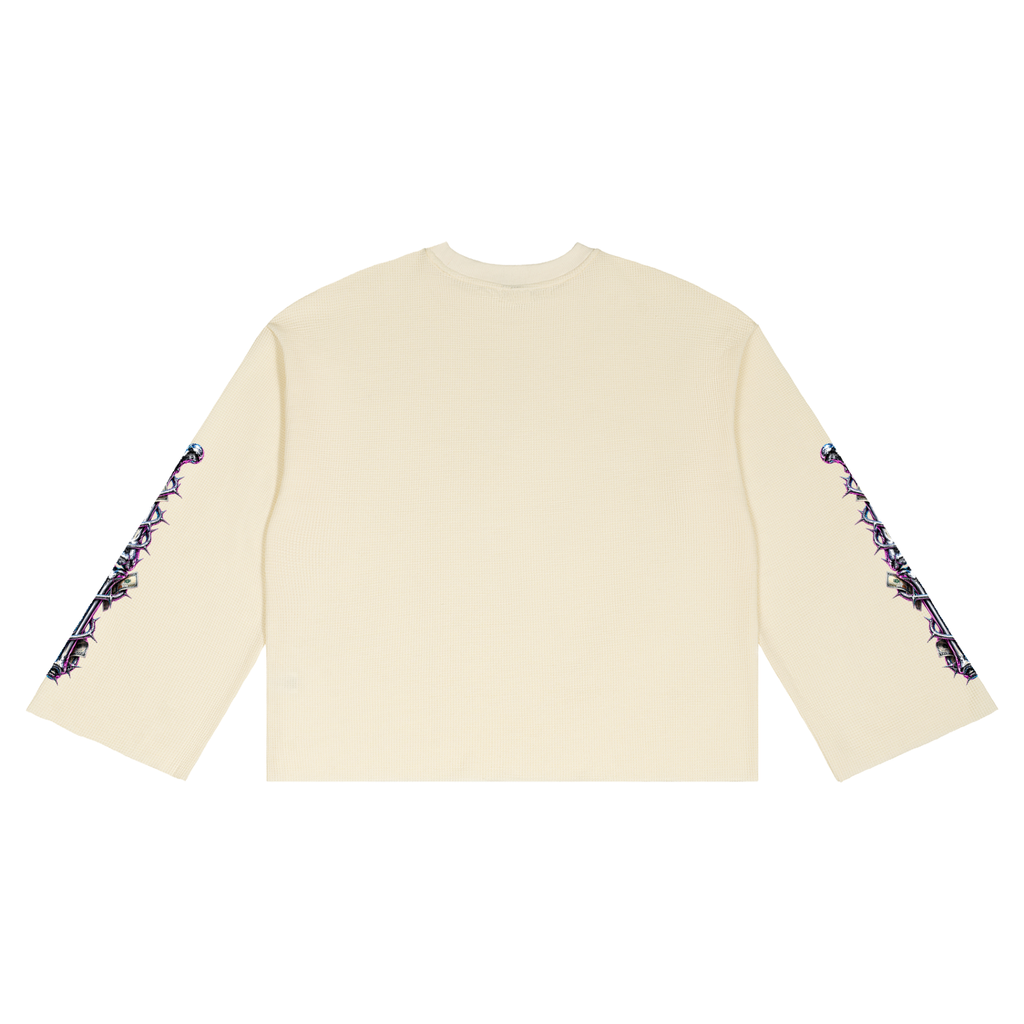 BEARY ON Unisex Waffle Raw Edge T-Shirt
