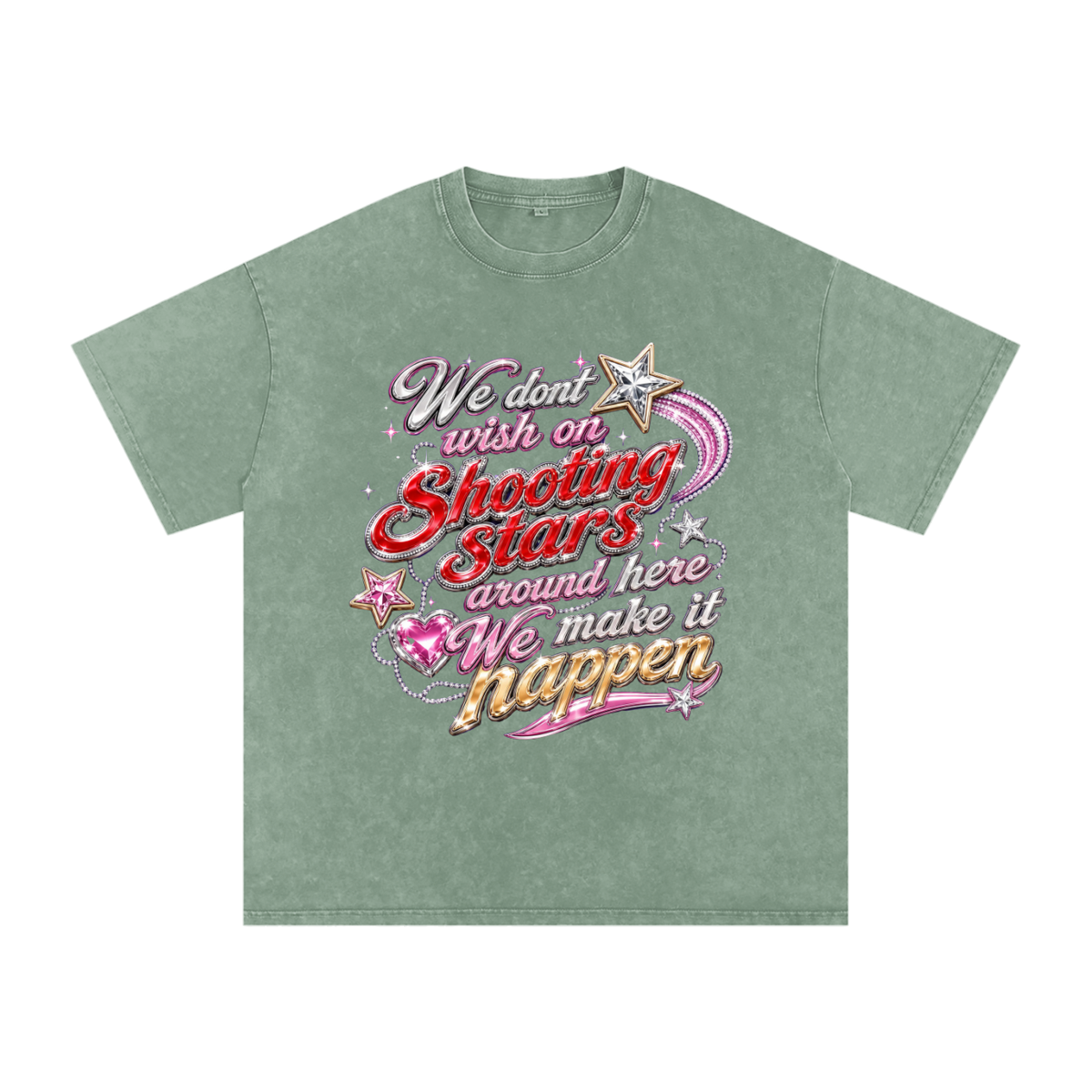 Snow Washed Oversized Cotton T-Shirt