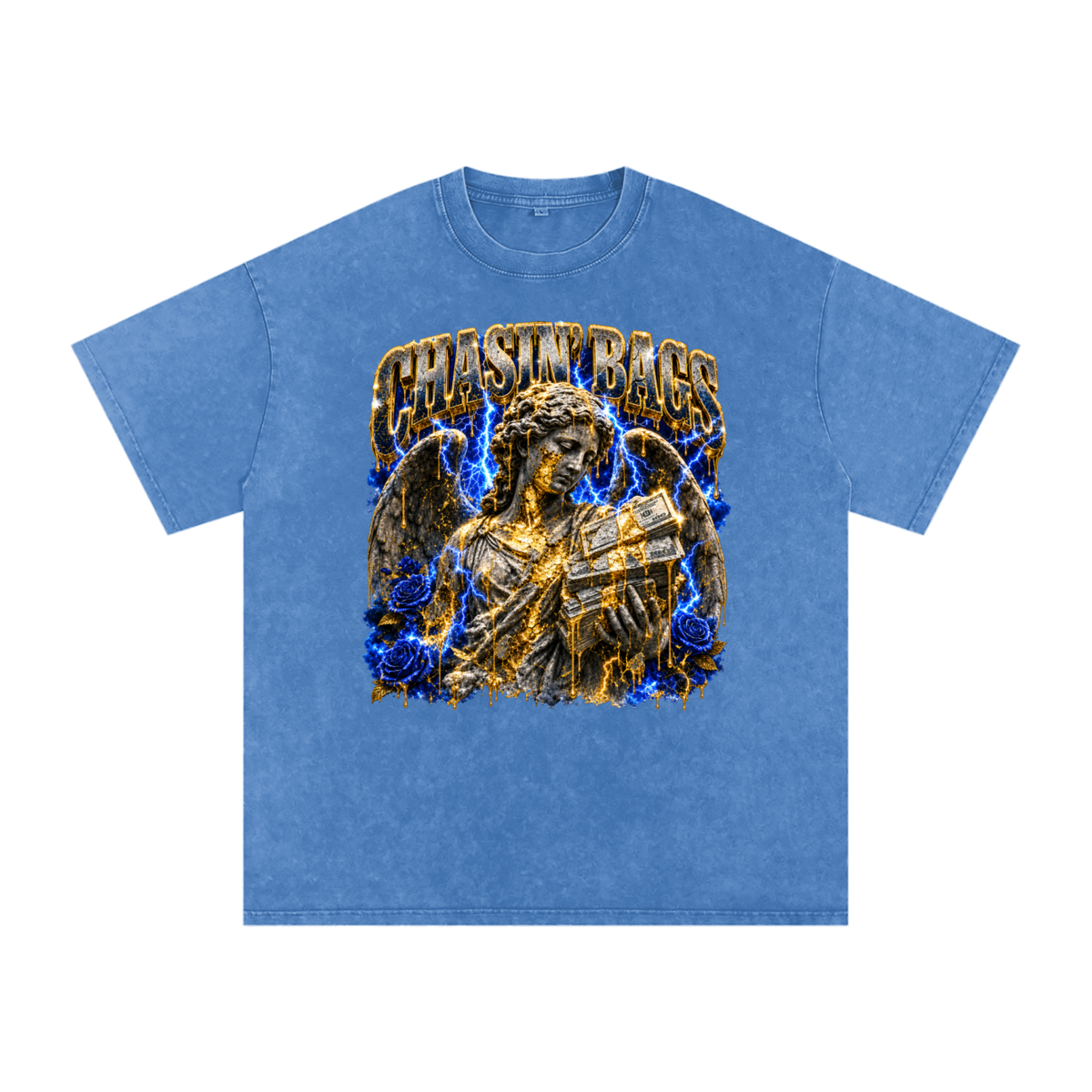 Snow Washed Oversized Cotton T-Shirt