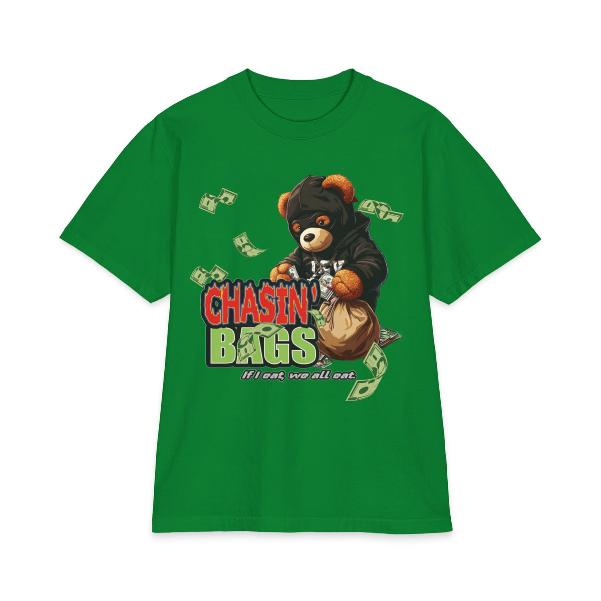 Chasin' Bags Bear Graphic Tee — Money Hustle Streetwear T-Shirt