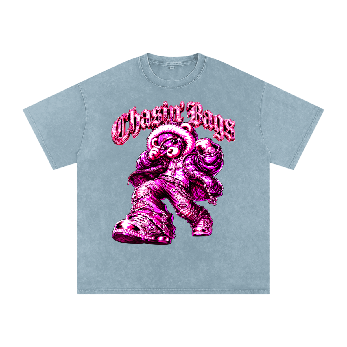 Snow Washed Oversized Cotton T-Shirt