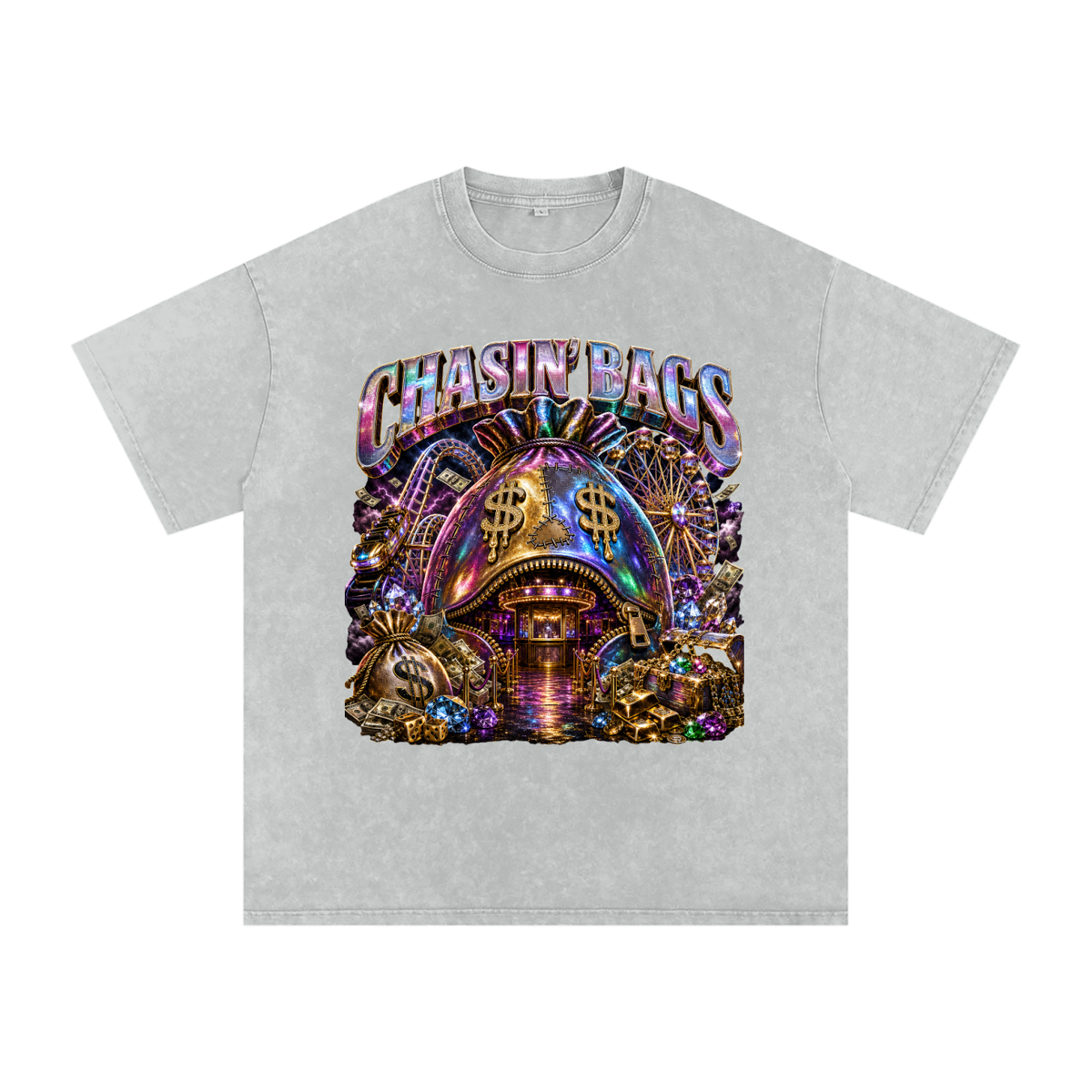Snow Washed Oversized Cotton T-Shirt
