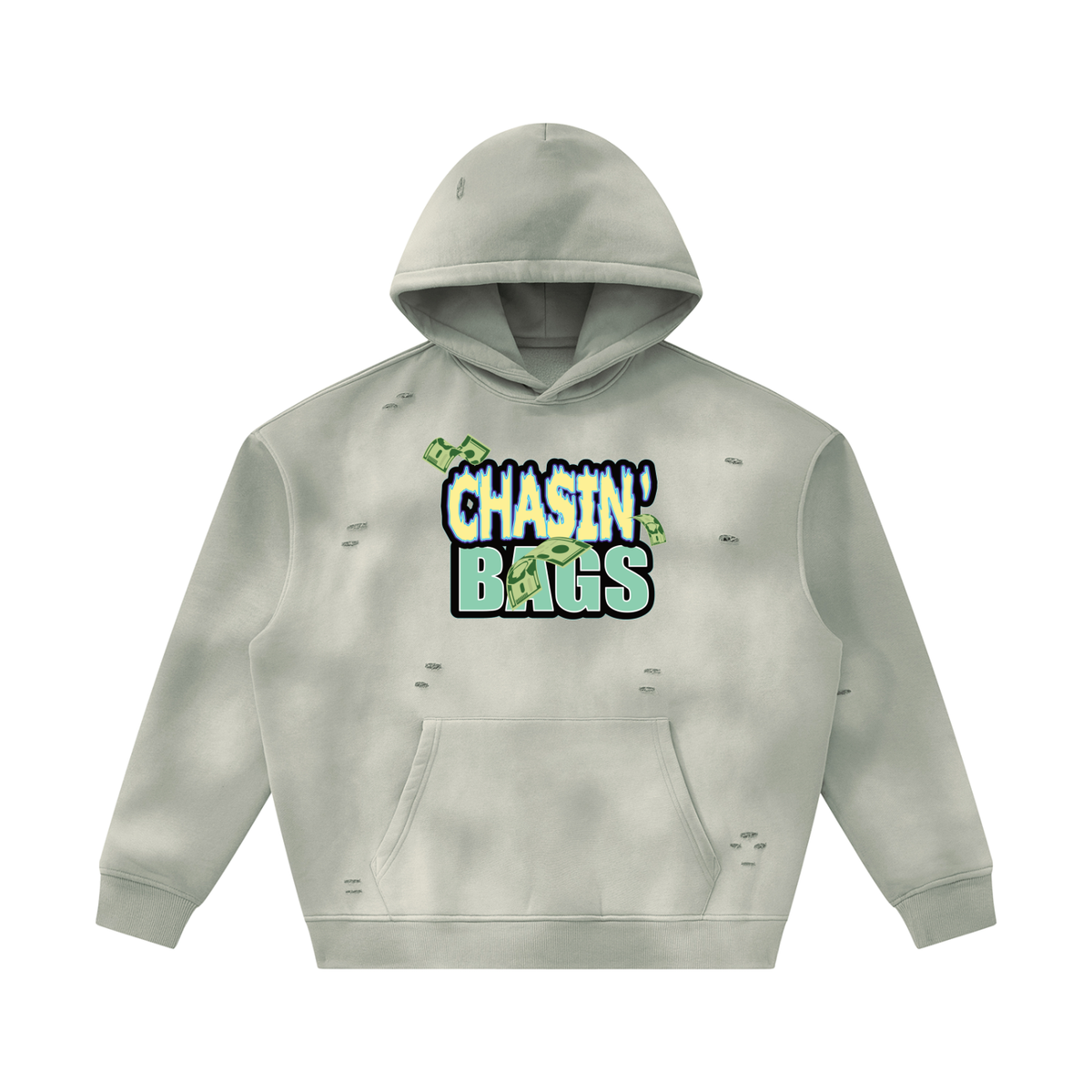 Unisex Sunfade Frayed Fleece Hoodie (set 1)