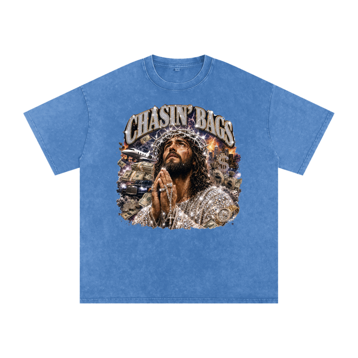 Snow Washed Oversized Cotton T-Shirt