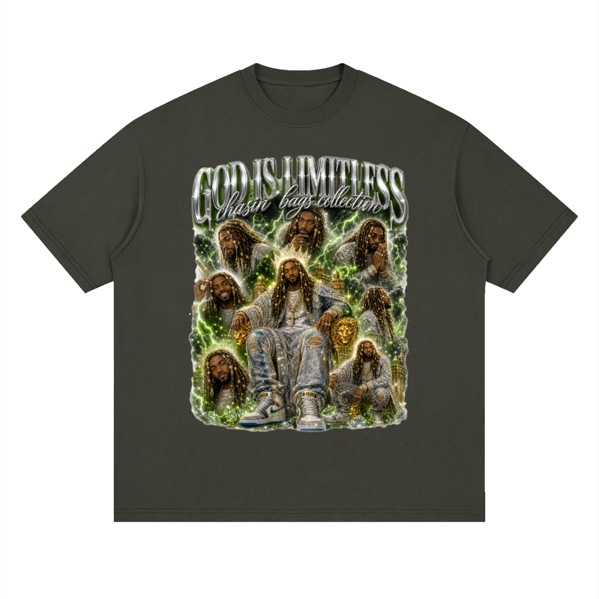 Black Jesus Streetwear Loose Drop Shoulder T-Shirt