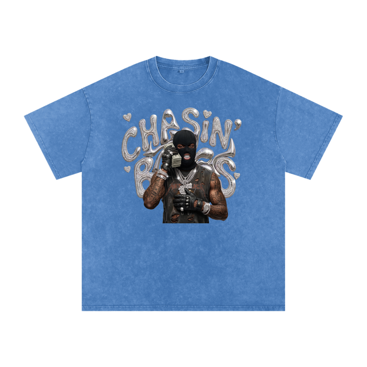 Snow Washed Oversized Cotton T-Shirt