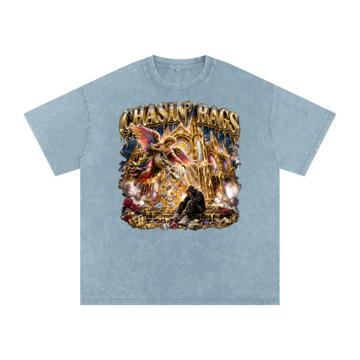 Snow Washed Oversized Cotton T-Shirt