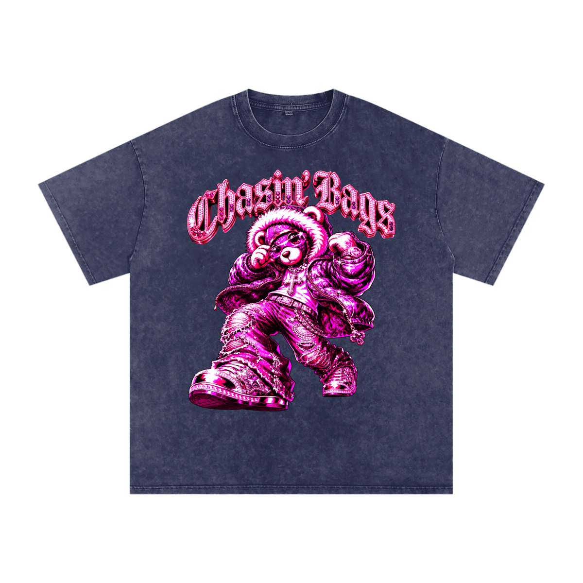 Snow Washed Oversized Cotton T-Shirt