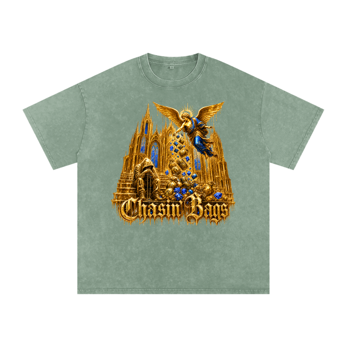 Snow Washed Oversized Cotton T-Shirt