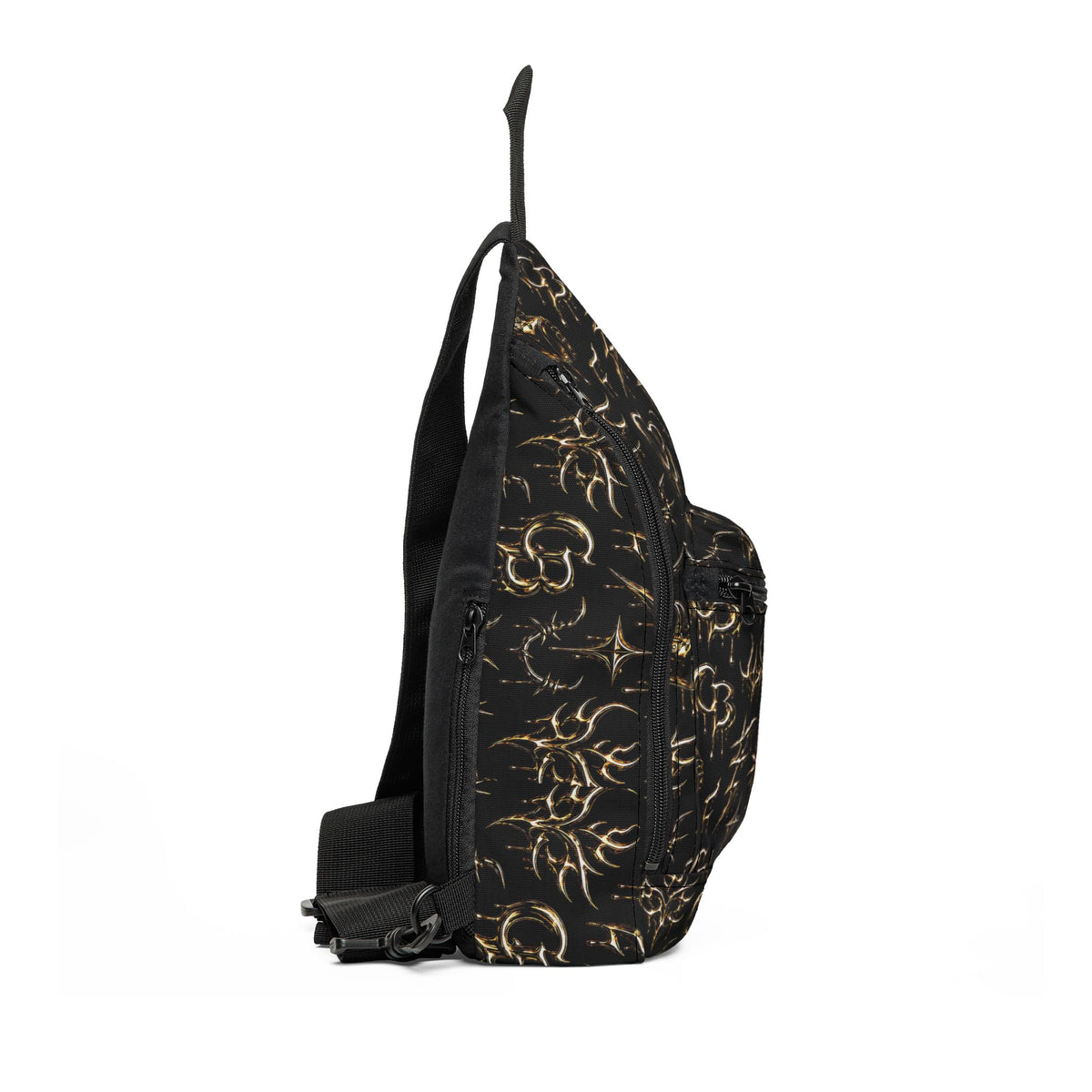 GOLD N BLACK Sling Bag — Black Vintage Pattern Crossbody