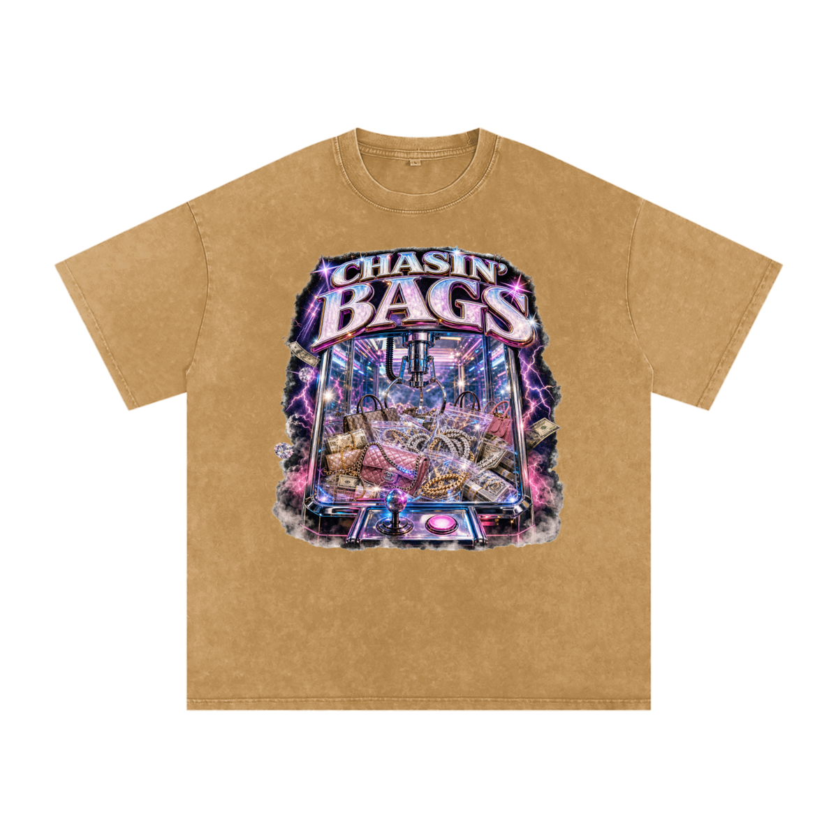 Snow Washed Oversized Cotton T-Shirt