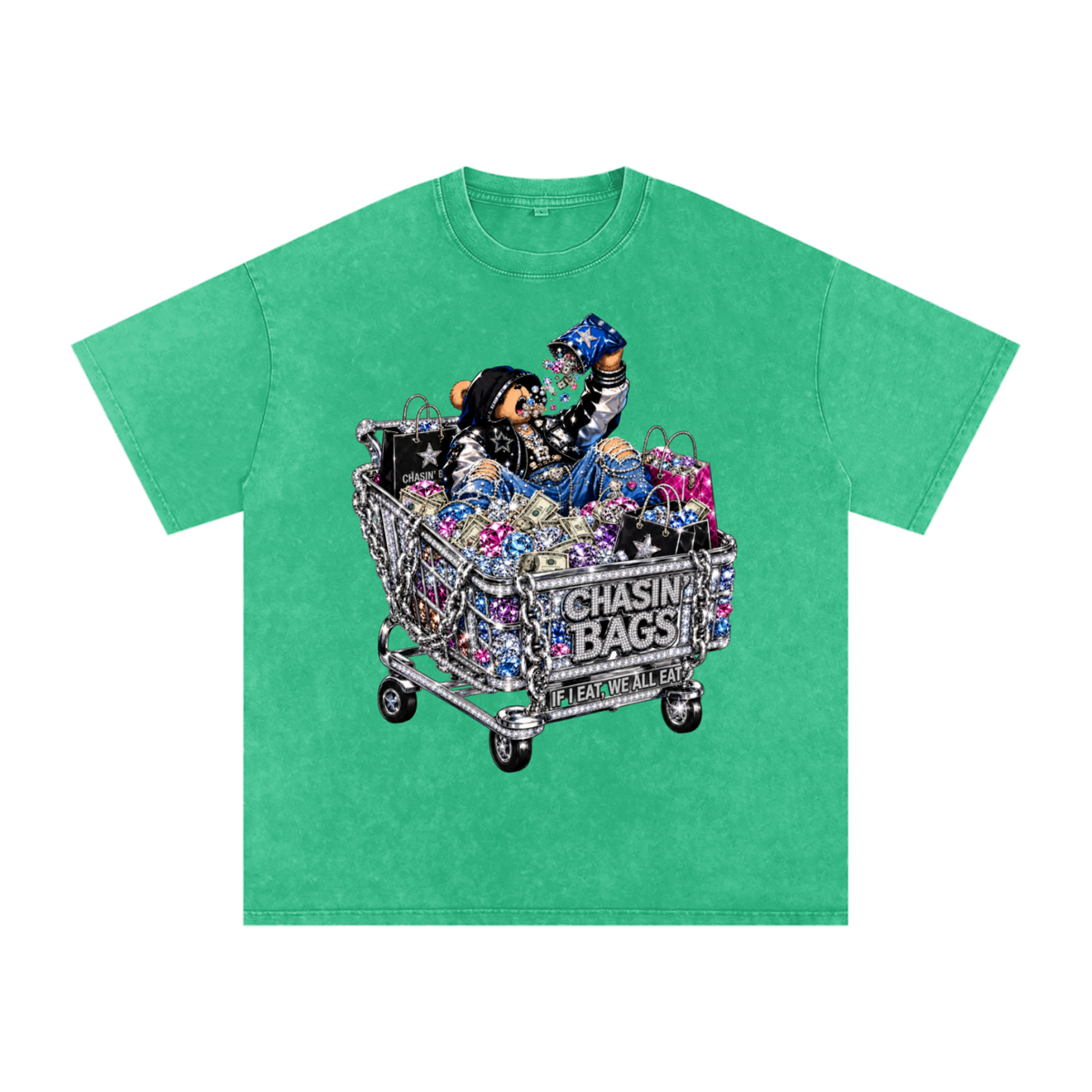 IF I EAT BEARY ON Snow Washed Oversized Cotton T-Shirt