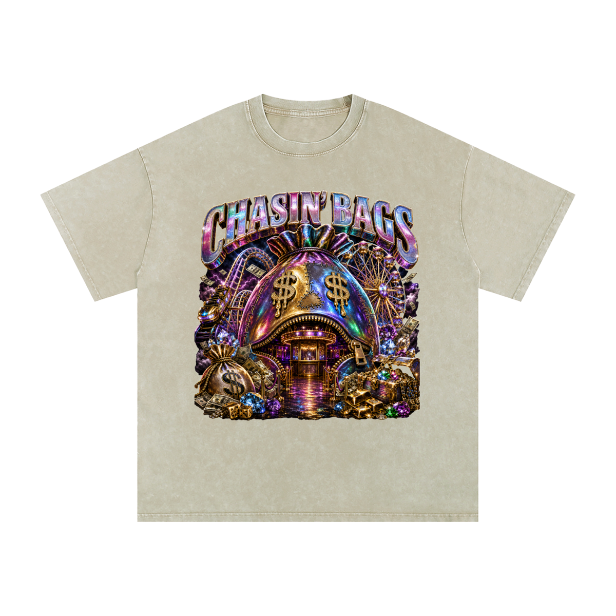 Snow Washed Oversized Cotton T-Shirt