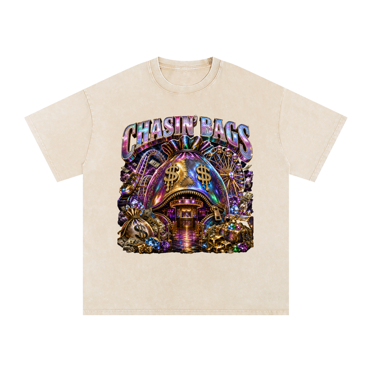Snow Washed Oversized Cotton T-Shirt