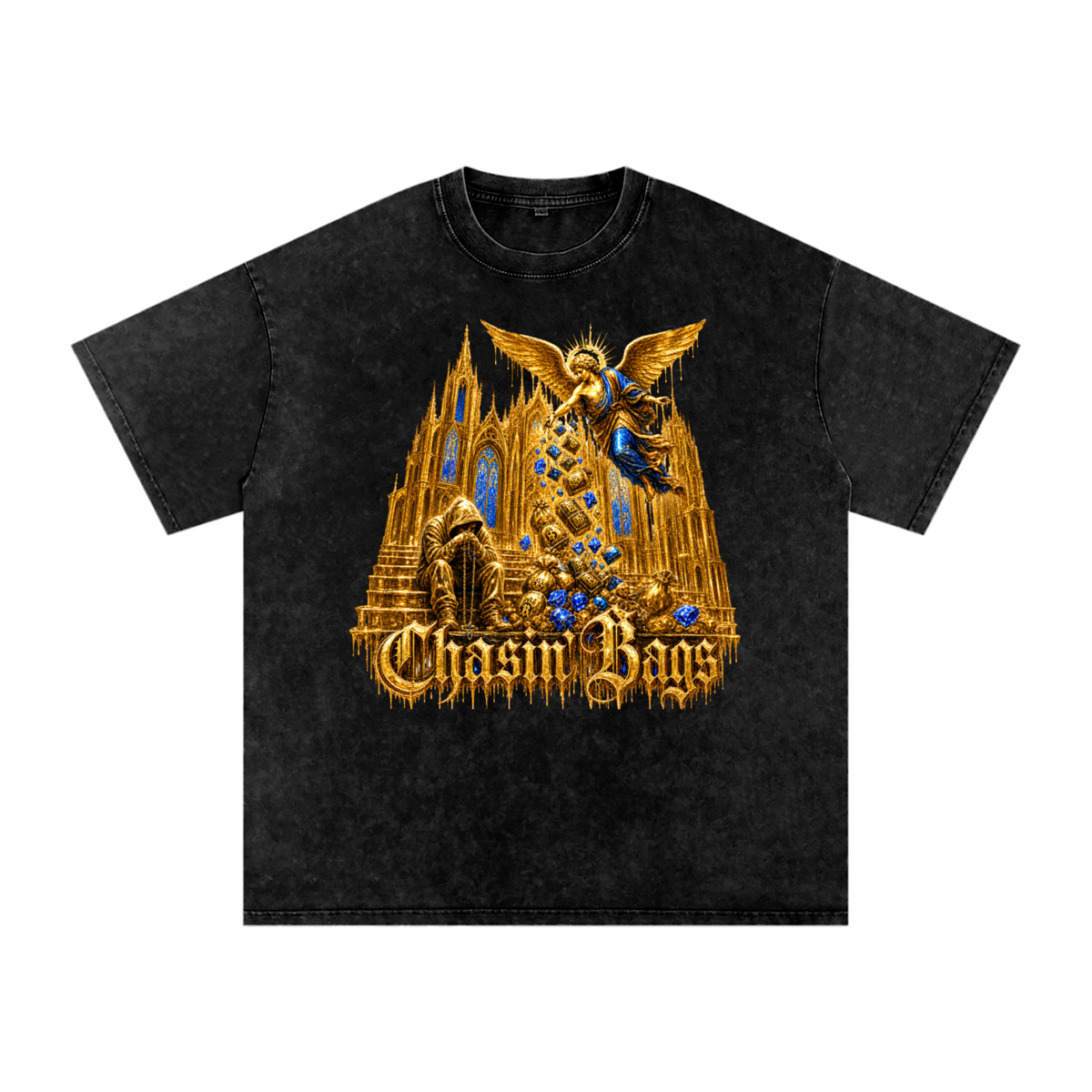Snow Washed Oversized Cotton T-Shirt