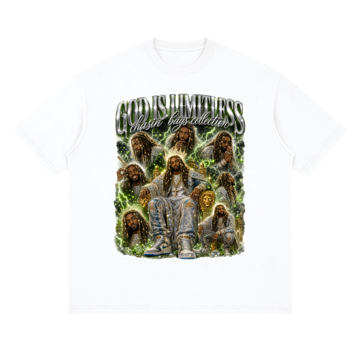 Black Jesus Streetwear Loose Drop Shoulder T-Shirt