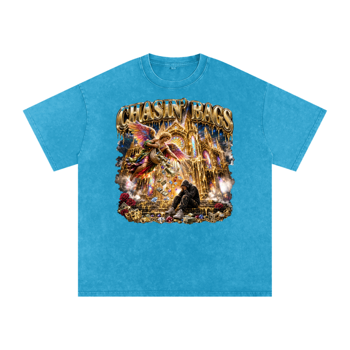 Snow Washed Oversized Cotton T-Shirt