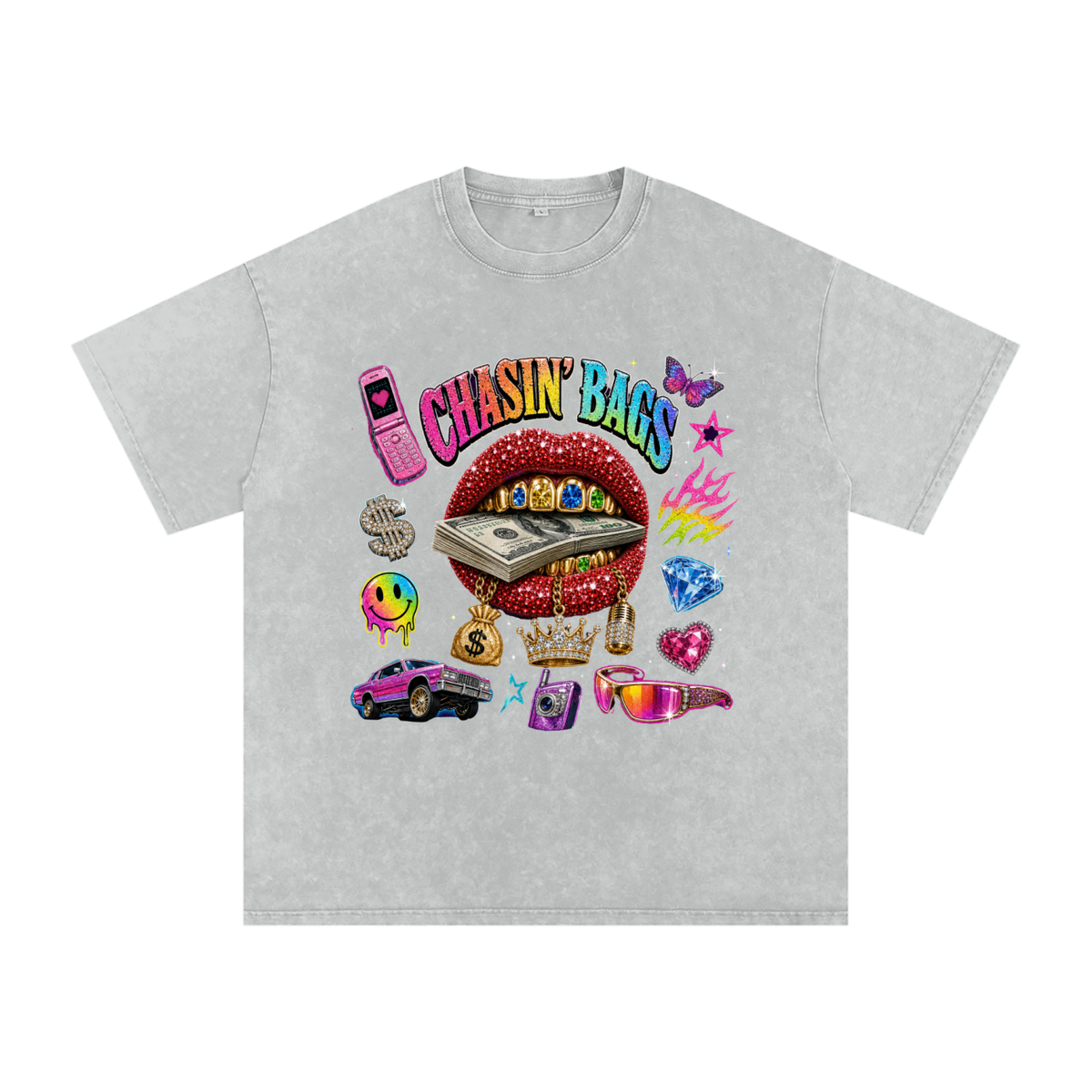 Snow Washed Oversized Cotton T-Shirt