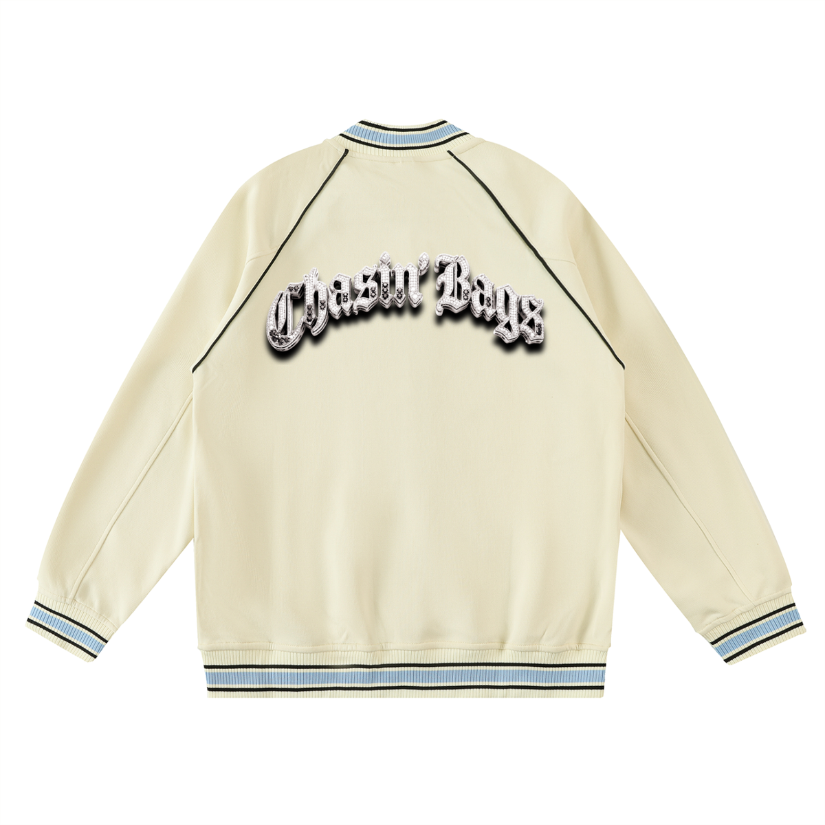 CB Contrast Trim Raglan Varsity Jacket