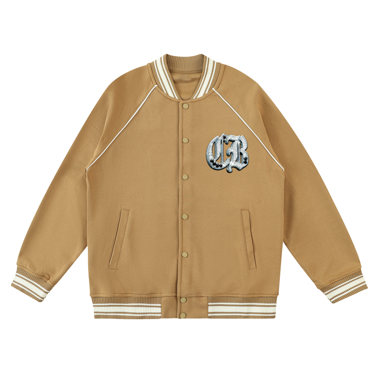 CB Contrast Trim Raglan Varsity Jacket