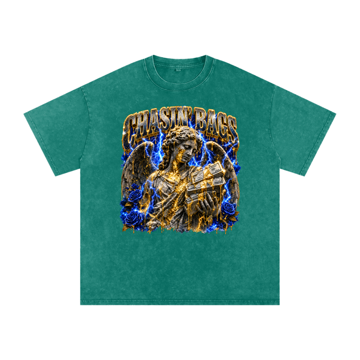 Snow Washed Oversized Cotton T-Shirt