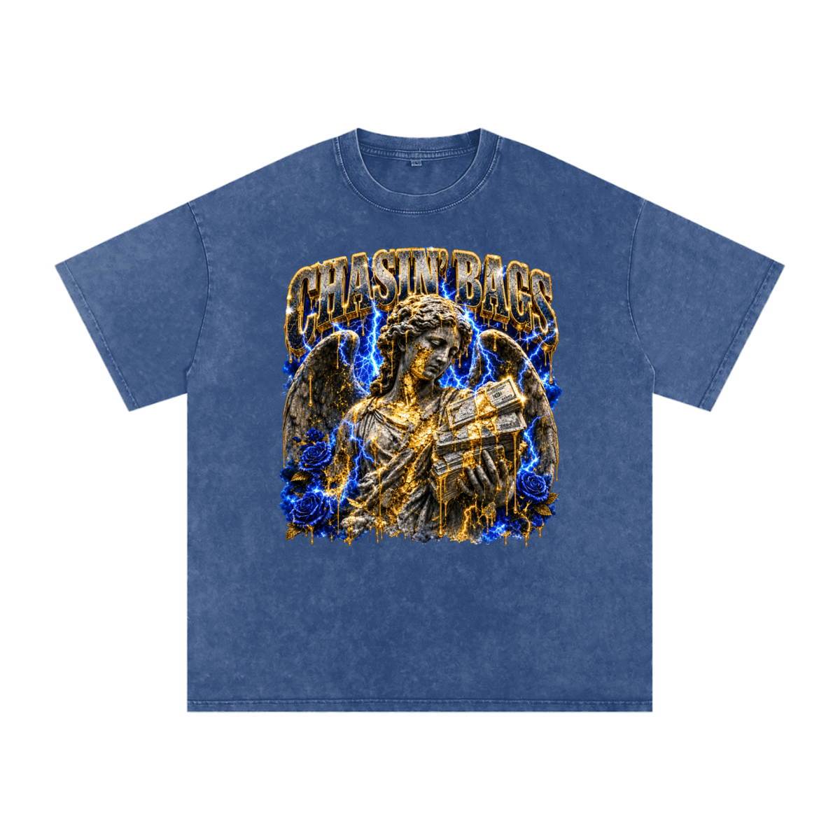 Snow Washed Oversized Cotton T-Shirt