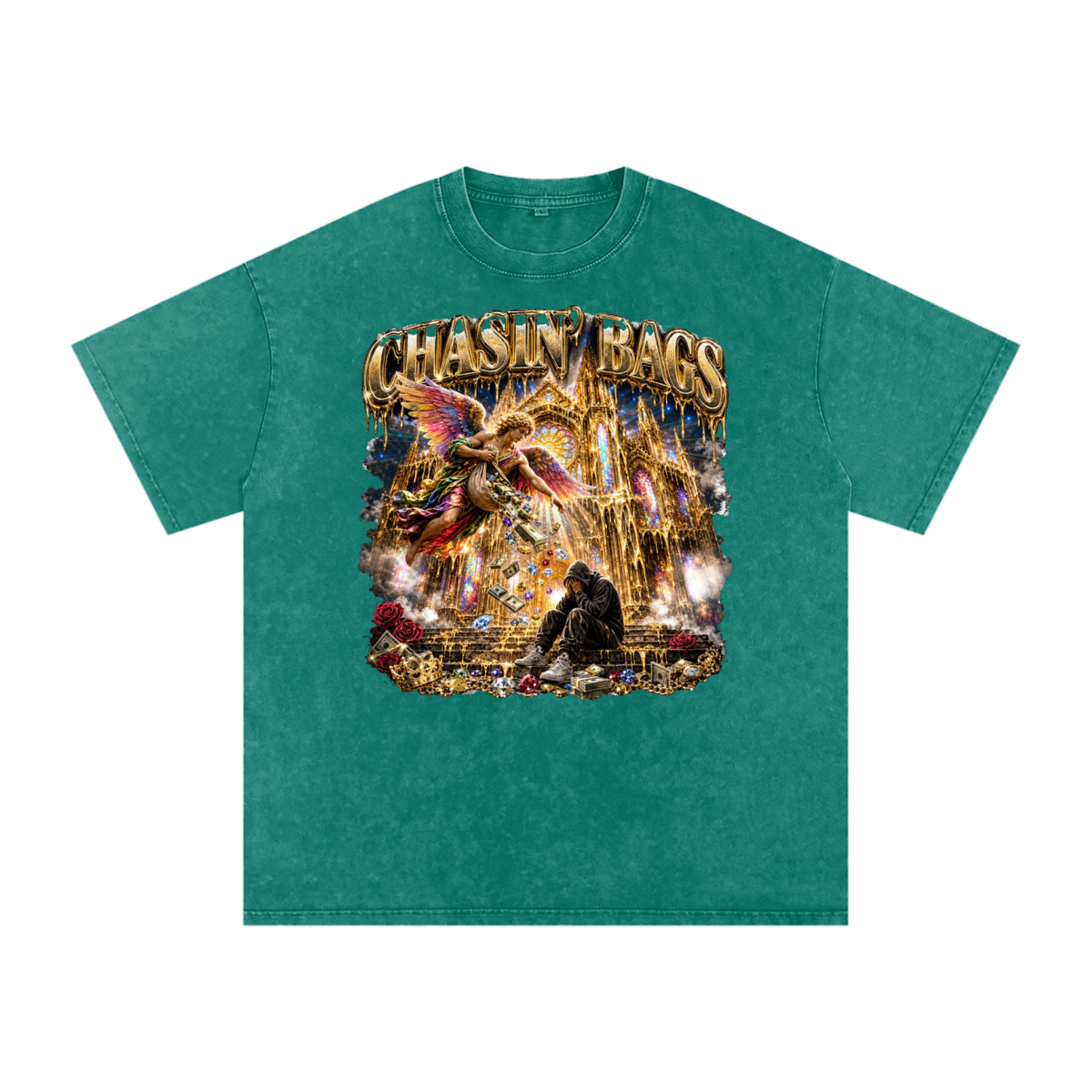 Snow Washed Oversized Cotton T-Shirt