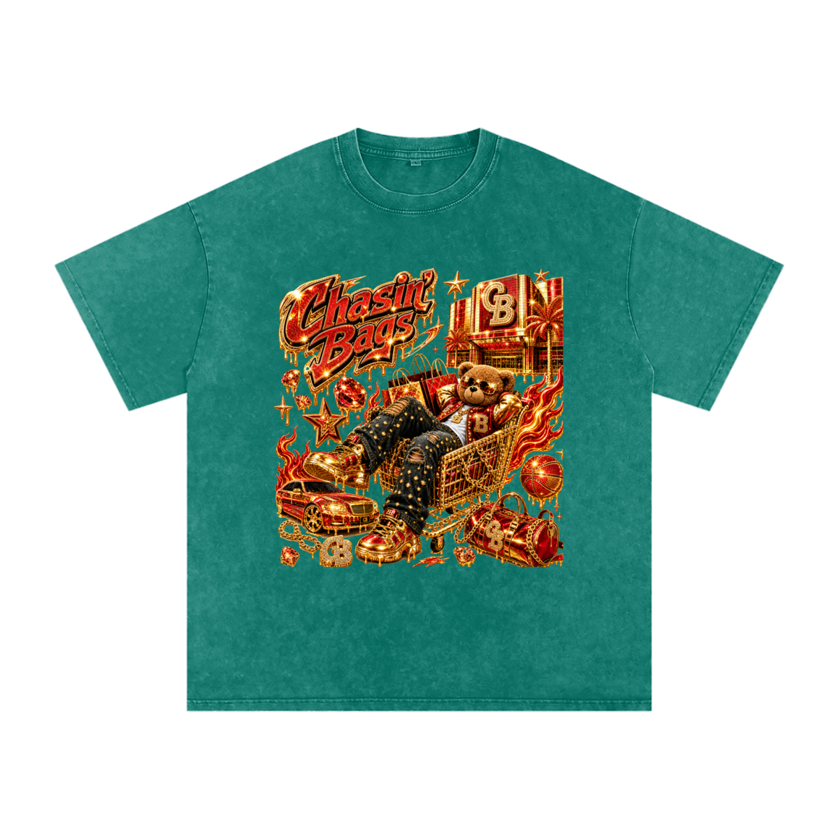 Snow Washed Oversized Cotton T-Shirt