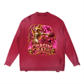 ANGELIC BATTLE ON Sun Fade Distressed Ripped Crewneck sweater