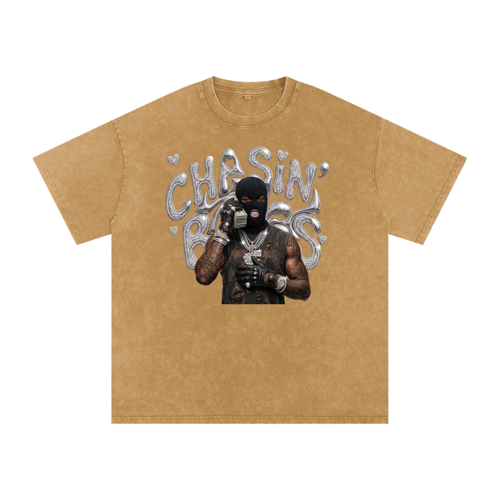 Snow Washed Oversized Cotton T-Shirt