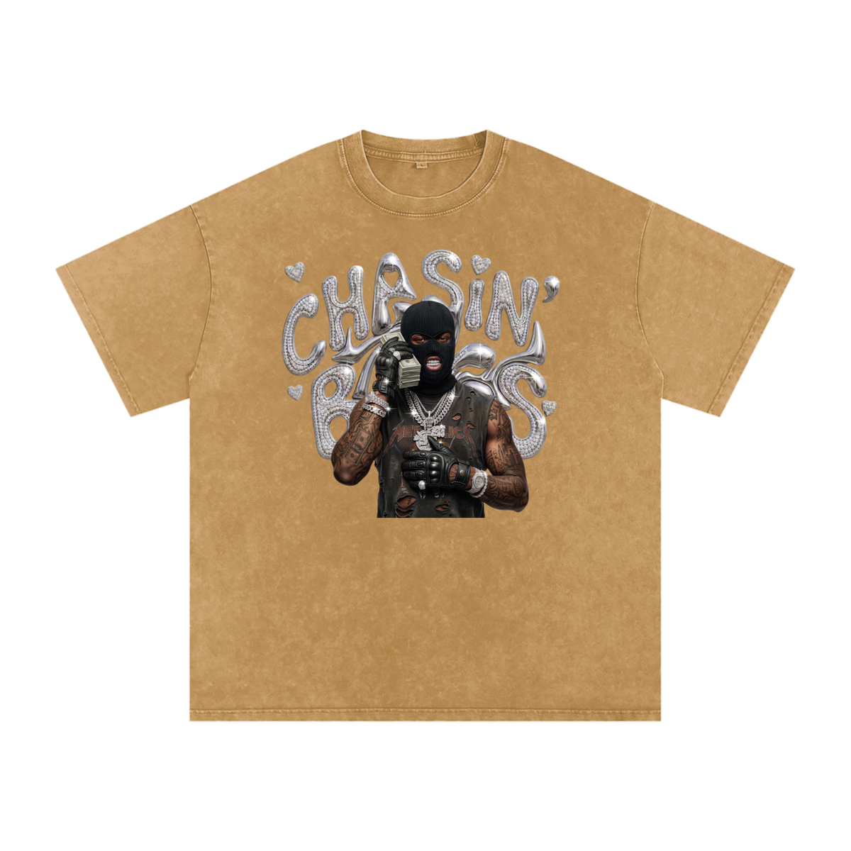 Snow Washed Oversized Cotton T-Shirt