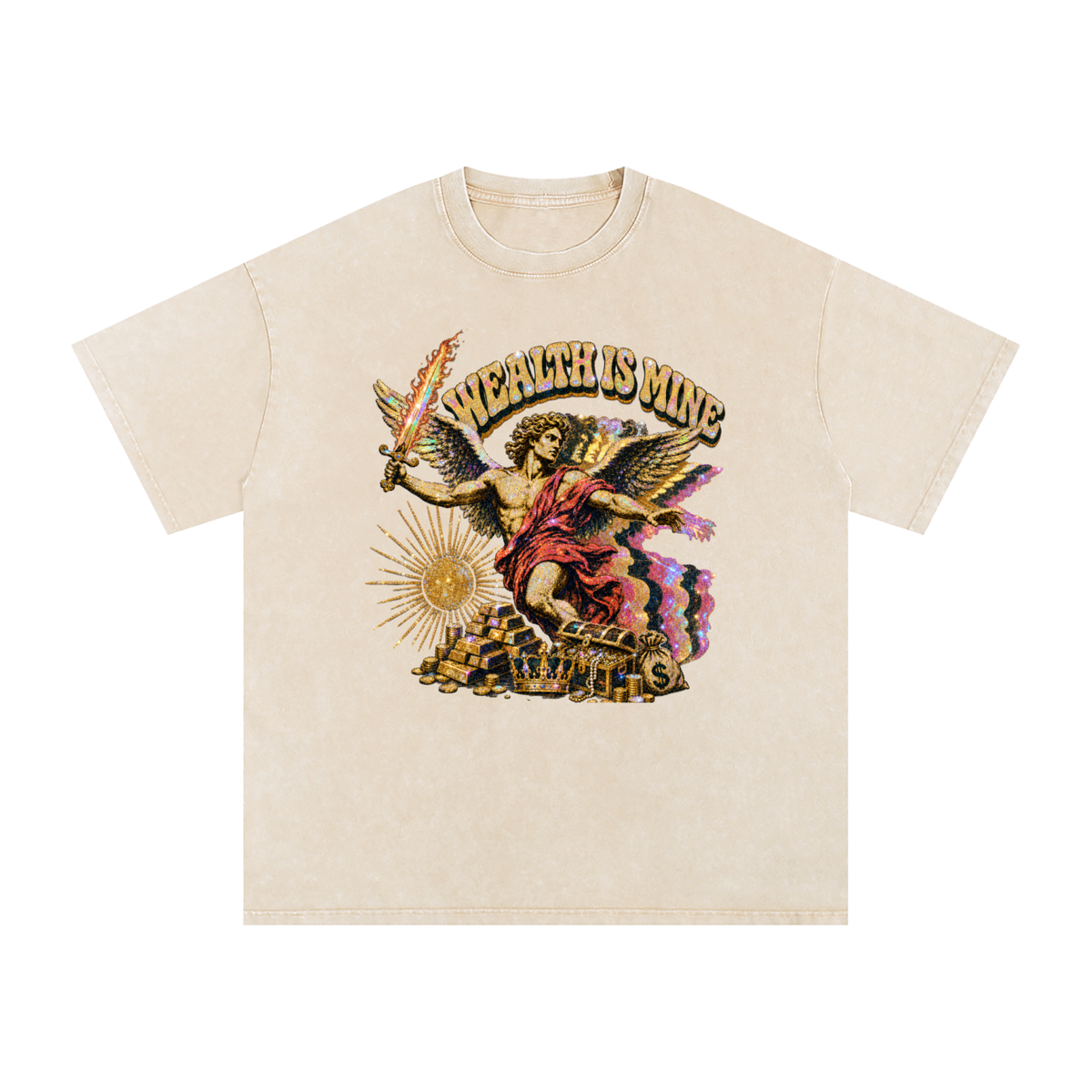 Snow Washed Oversized Cotton T-Shirt